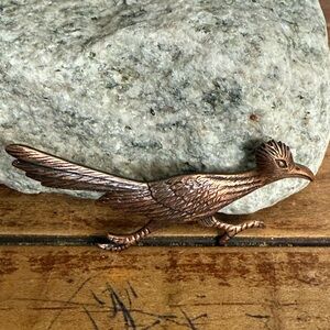 Copper Roadrunner Brooch
